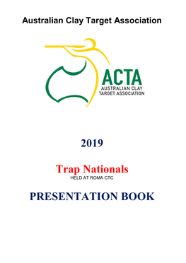 2019 Trap Nationals PRESENTATION BOOK