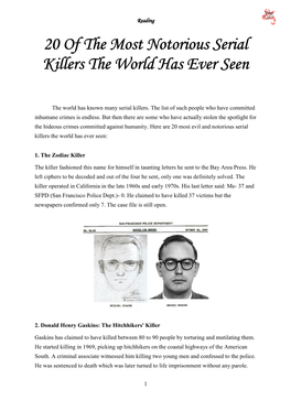 20 of the Most Notorious Serial Killers the World Has Ever Seen