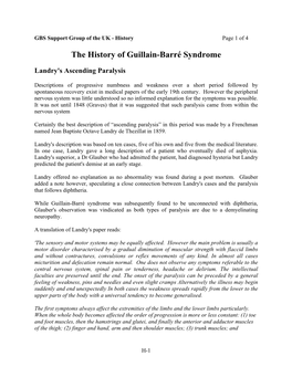 The History of Guillain-Barré Syndrome