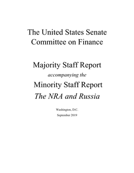 The United States Senate Committee on Finance Majority Staff Report