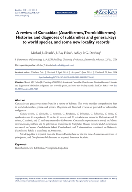 Acariformes, Trombidiformes): Histories and Diagnoses