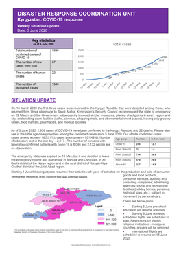 DISASTER RESPONSE COORDINATION UNIT Kyrgyzstan: COVID-19 Response