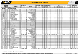 Midweek Regular Coupon 14/12/2019 11:25 1 / 3