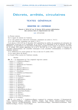 JOURNAL OFFICIEL DE LA RÉPUBLIQUE FRANÇAISE Texte 22 Sur 99