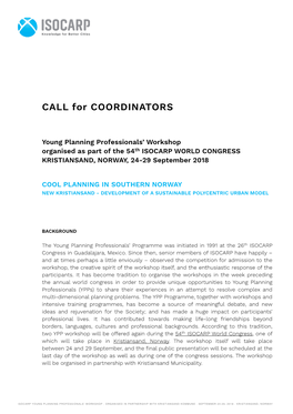 Call for Coordinators Kristiansand 2018