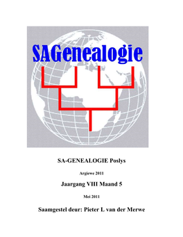 SA-GENEALOGIE Poslys Jaargang VIII Maand 5 Saamgestel Deur