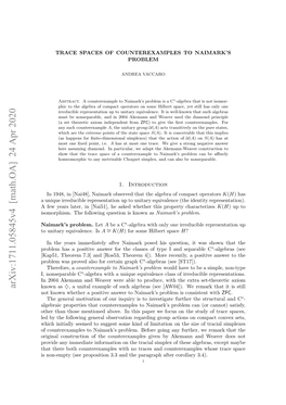 Arxiv:1711.05845V4 [Math.OA]