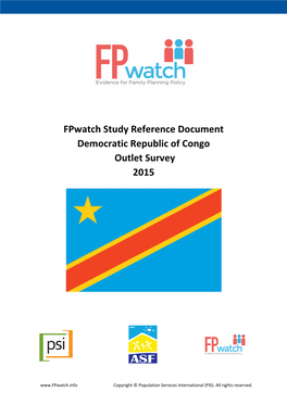 Fpwatch Study Reference Document Democratic Republic of Congo Outlet Survey 2015