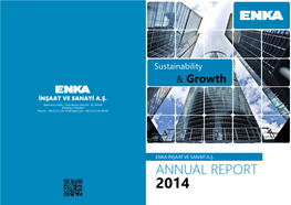 Annual Report 2014 Inşaat Ve Sanayi A.Ş