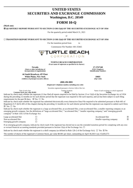 United States Securities and Exchange Commission Form