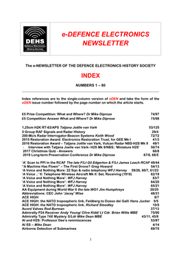 E-DEFENCE ELECTRONICS NEWSLETTER