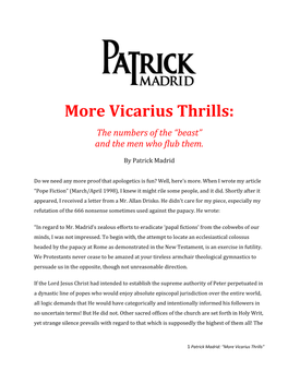 Vicarius Thrills: the Numbers of the “Beast” and the Men Who Flub Them