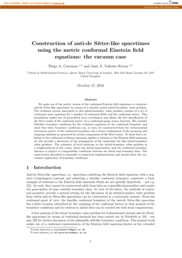 Construction of Anti-De Sitter-Like Spacetimes Using the Metric Conformal Einstein ﬁeld Equations: the Vacuum Case