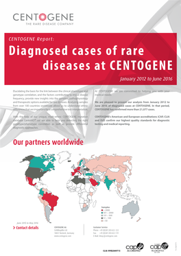 Diagnosed Cases of Rare Diseases at CENTOGENE January 2012 to June 2016