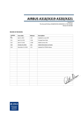 AIRBUS A318/A319 A320/A321 Volume 1 the Aerosoft Airbus A318/A319 & A320/A321 in FSX STEAM Version 01-03-002