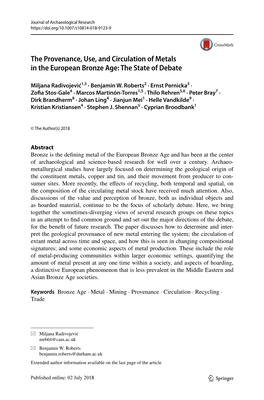 The Provenance, Use, and Circulation of Metals in the European Bronze Age: the State of Debate