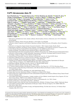 IAPT Chromosome Data 30 TAXON 68 (5) • October 2019: 1124–1130