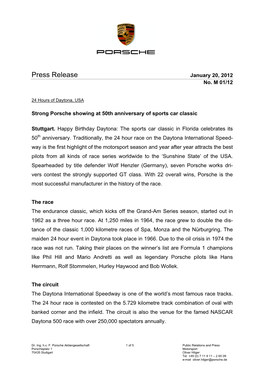 Press Release January 20, 2012 No