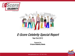 E-Score Celebrity Special Report Year End 2012