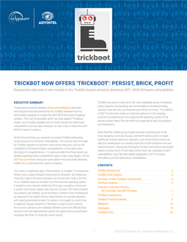 Trickbot Now Offers 'Trickboot': Persist, Brick