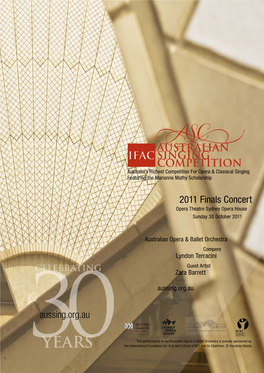 2011 IFAC Australian Singing Competition Finals Concert Programme