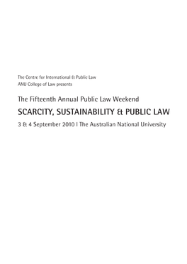 Scarcity, Sustainability & Public