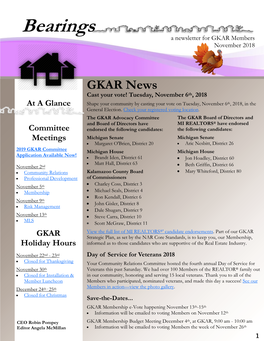 Bearings a Newsletter for GKAR Members November 2018