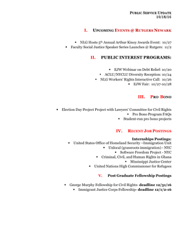 Ii. Public Interest Programs: Iii. Pro Bono