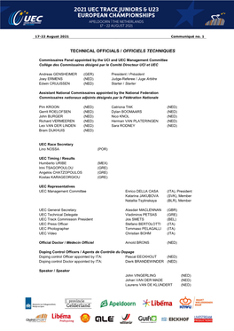 Technical Officials / Officiels Techniques