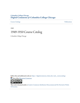 1949-1950 Course Catalog Columbia College Chicago