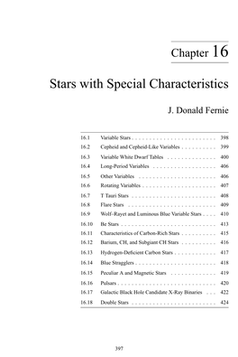 Stars with Special Characteristics