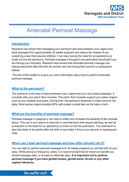 Antenatal Perineal Massage
