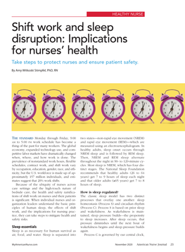 Shift Work and Sleep Disruption: Implications for Nurses’ Health