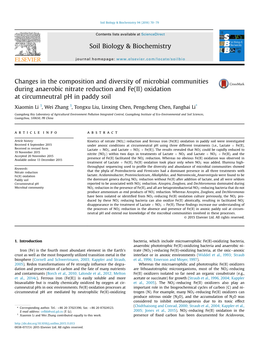 Changes in the Composition and Diversity of Microbial Communities During Anaerobic Nitrate Reduction and Fe(II) Oxidation at Circumneutral Ph in Paddy Soil