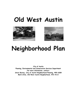 Old West Austin Neighborhood Plan