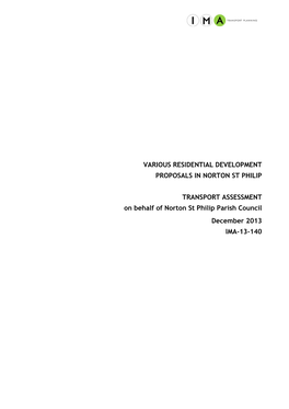 Transport Assessment Paul Greatwood
