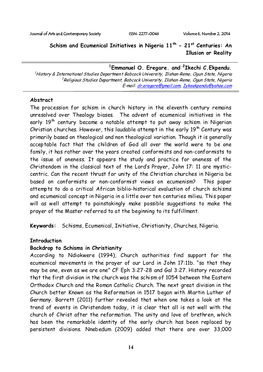 14 Schism and Ecumenical Initiatives in Nigeria 11Th