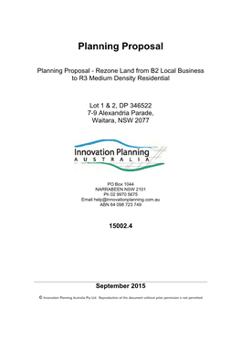 Planning Proposal