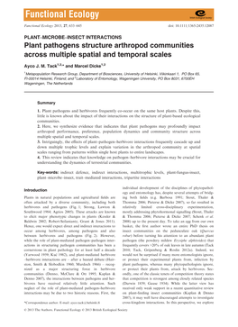 Plant Pathogens Structure Arthropod Communities Across Multiple Spatial and Temporal Scales