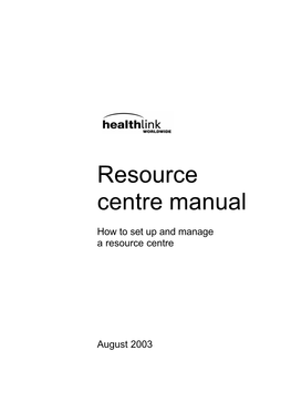 Resource Centre Manual