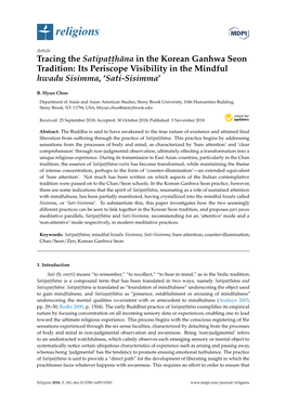 Tracing the Satipaṭṭhāna in the Korean Ganhwa Seon Tradition