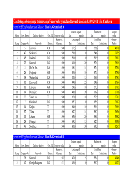 Ergebnis Cankova 2011