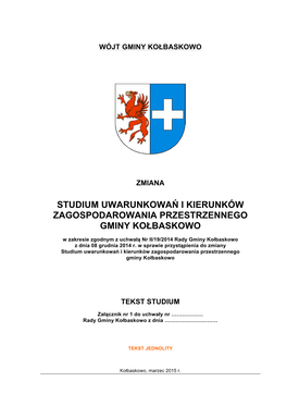 Studium Uwarunkowań I Kierunków Zagospodarowania Przestrzennego Gminy Kołbaskowo