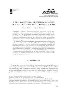 A Micro-Controller Implementation of a Fialka M