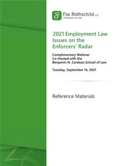 2021 Employment Law Issues on the Enforcers' Radar