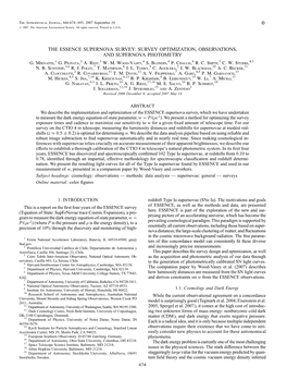 The Essence Supernova Survey: Survey Optimization, Observations, and Supernova Photometry G