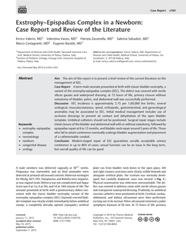 Exstrophy–Epispadias Complex in a Newborn: Case Report and Review of the Literature