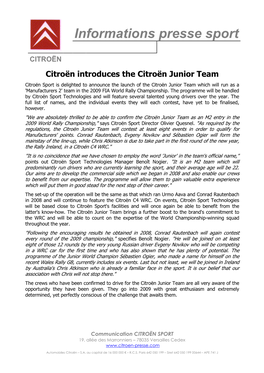 Presentation Citroën Junior Team 09.Pdf