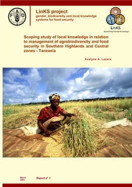 Links Project Gender, Biodiversity and Local Knowledge Systems for Food Security