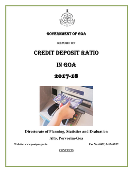 Credit Deposit Ratio in Goa 2017-18